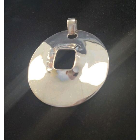 Robert Lee Morris COIN DISC Sterling Silver Enhancer PENDANT Round 30.8 Gr RLM - Picture 1 of 4